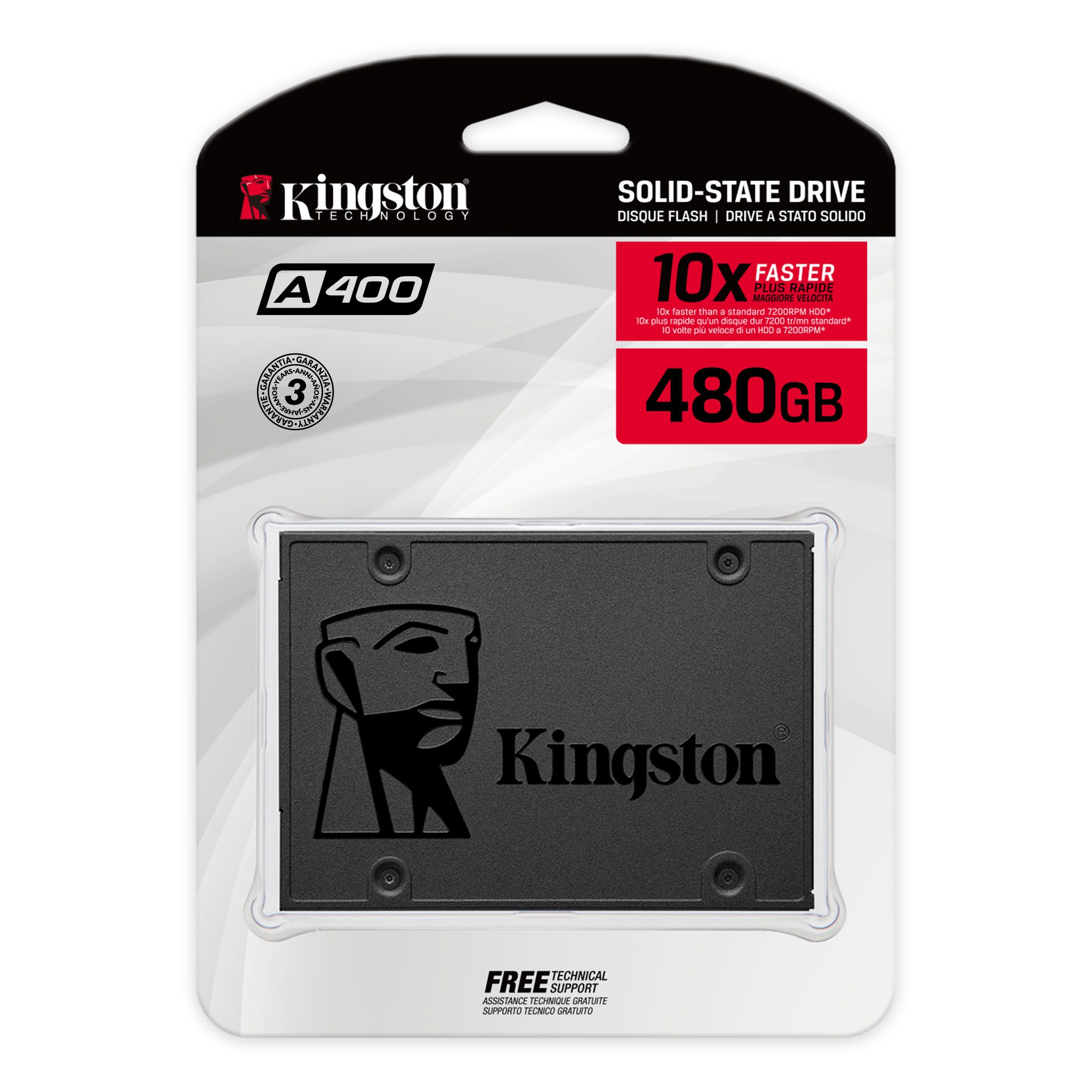 Disco Solido SSD Kingston A400, 480GB, SATA 6Gb/s