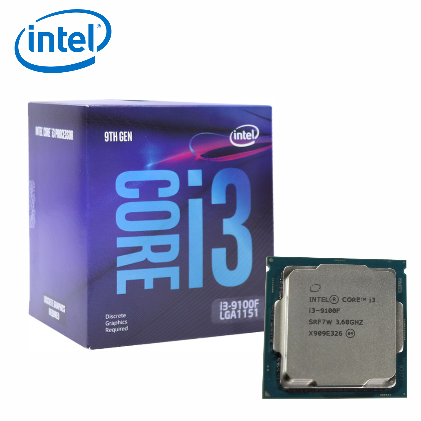 Procesador Intel Core i3-9100F, 3.60 GHz, 6 MB Caché L3, LGA1151