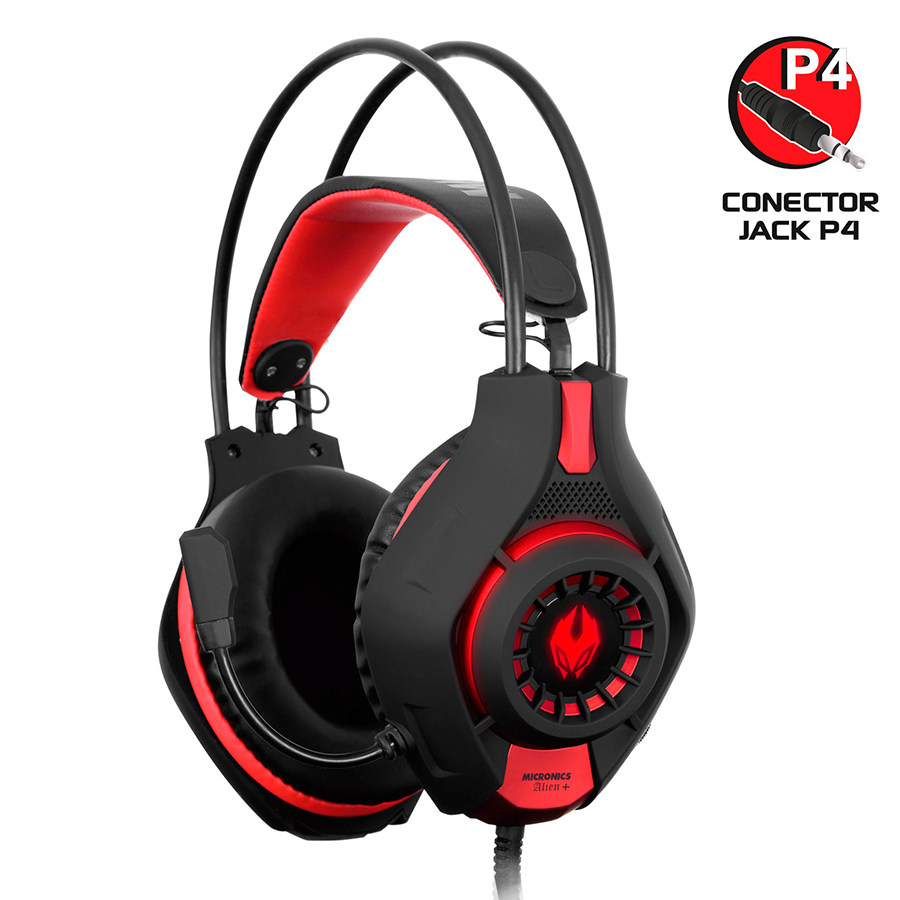 Auricular Gamer c/Micrófono Micronics Alien MIC HG815 P4, USB, 3.5 mm, Luz Rojo