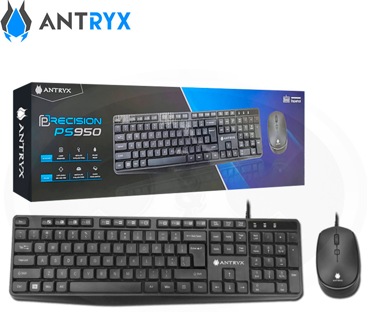 KIT TECLADO Y MOUSE ANTRYX PRECISION PS950 USB